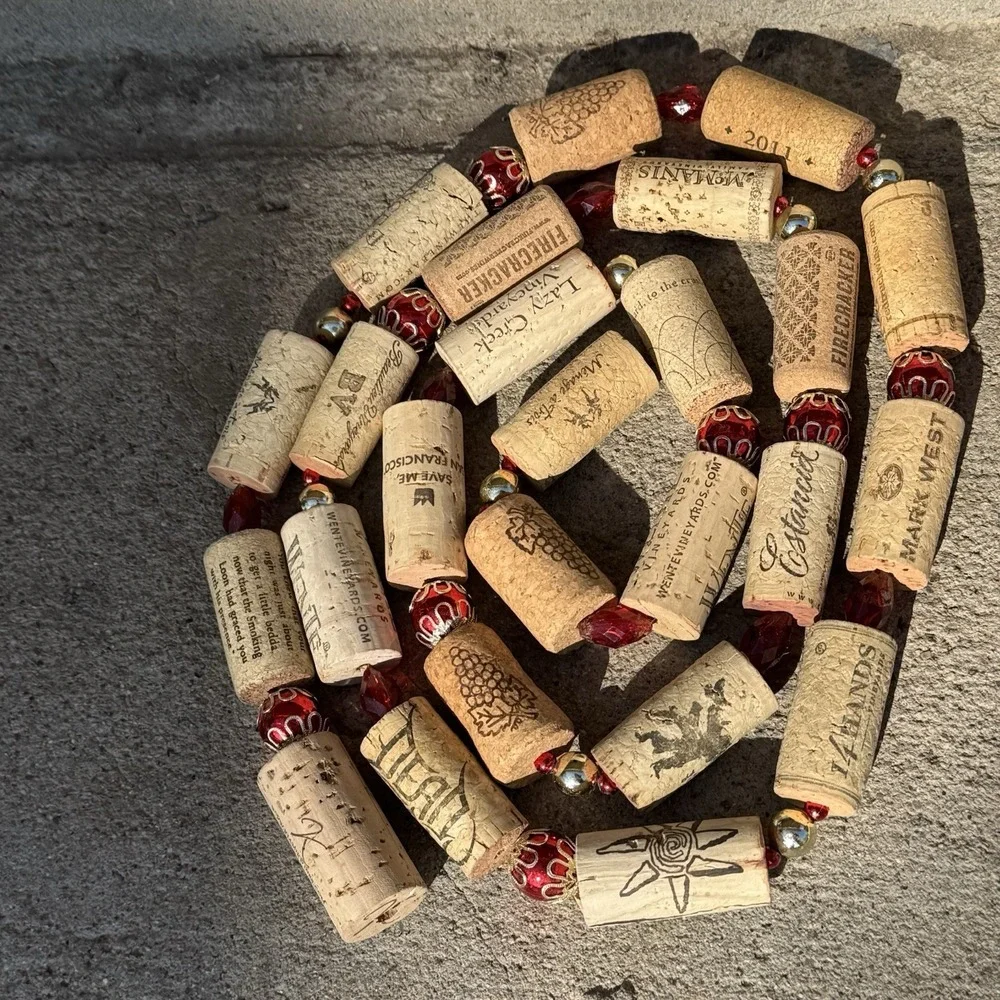 Set Of 3 Cork Garland Recycled Christmas Decor 5ft & 7 ft